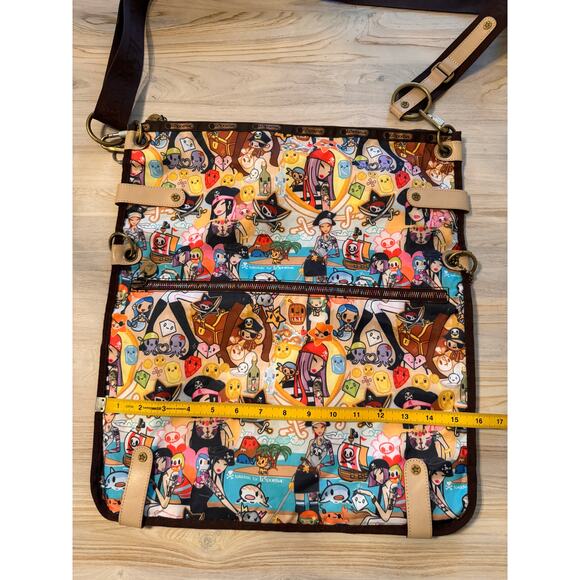 LESPORTSAC Tokidoki Corriere Pirates Messenger Large Foldable Shoulder Bag RARE - Picture 9 of 10